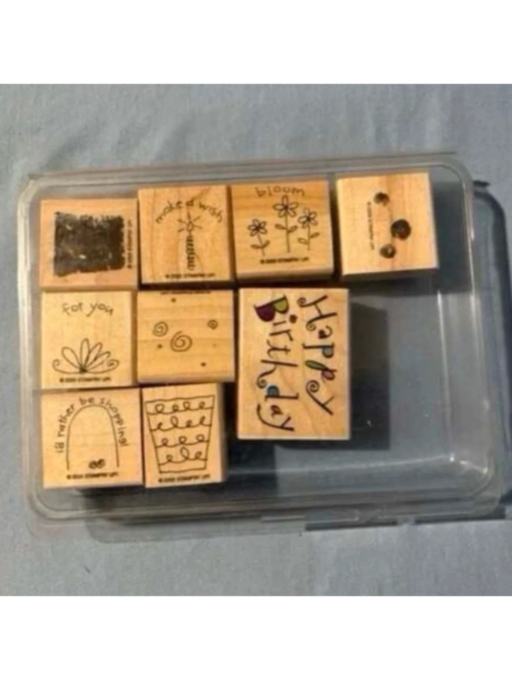 Stampin' Up! 2005 Fun Filled Wood Mounted Rubber Stamp Set 8-Piece